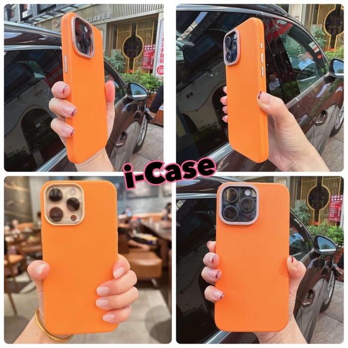 Gambar Leather Case Nappa iPhone 14 / 15 Pro Max Cover Original Casing Soft - Orange, iPON 14 dari i-case undefined Tokopedia