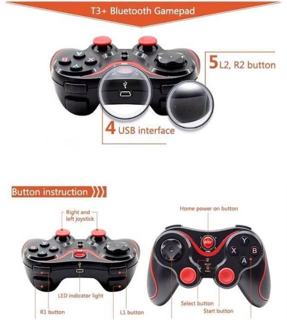 Jual Gamepad Bluetooth Controller For Android Terios T3 With Holder ...