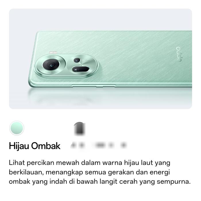Gambar OPPO Reno 11 5G 8/256GB Segel Original Garansi Resmi Oppo Indonesia - Hijau dari Pragusta Store undefined Tokopedia