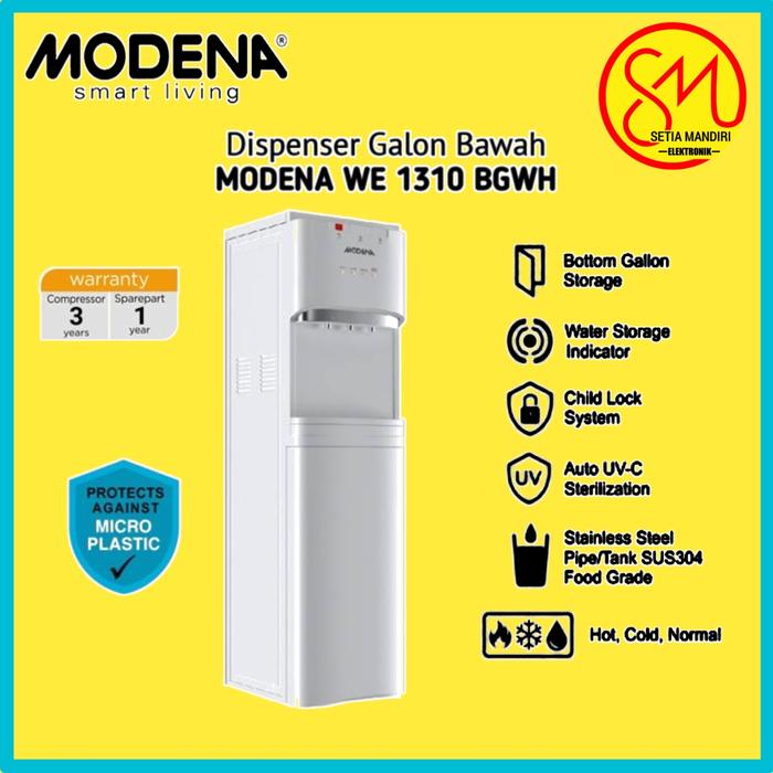 Gambar MODENA Water Filtration - WE 1310 BGWH / Dispenser WE1310BGWH dari Setia Mandiri Elektronik undefined Tokopedia