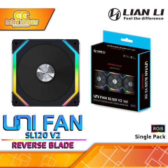 Gambar FAN CASING LIAN LI UNI FAN SL120 V2 REVERSE BLADE - 120mm Single Pack - Hitam dari Techno Computer Bali undefined Tokopedia