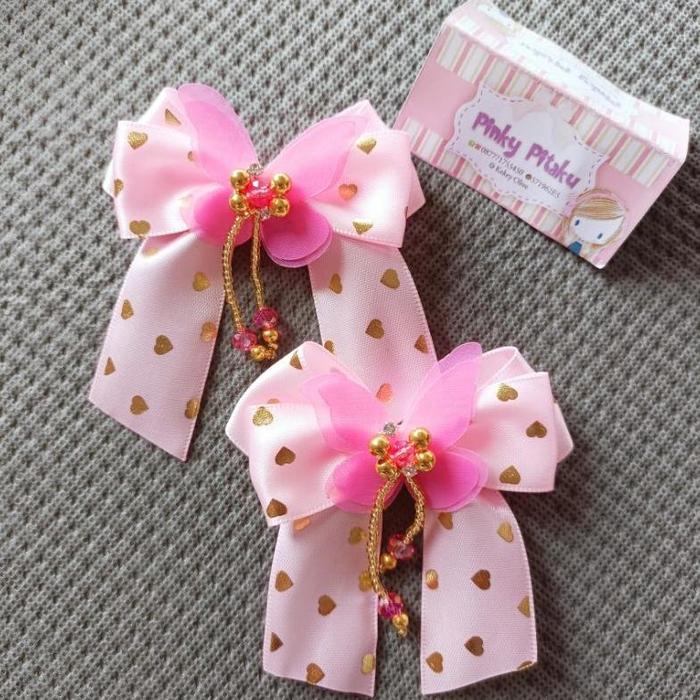 Gambar Jepit Rambut Imlek / Pita Rambut CNY / Jepit Rambut Merah Sincia - Kupu pink dari Gerai MURNI undefined Tokopedia