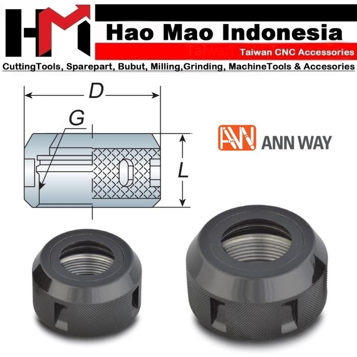 Gambar Nut OZ 25 Nut Collet Nut OZ Nut Tutup Arbor OZ25 ANNWAY Taiwan OZ25 dari HaoMao Indonesia 12 undefined Tokopedia