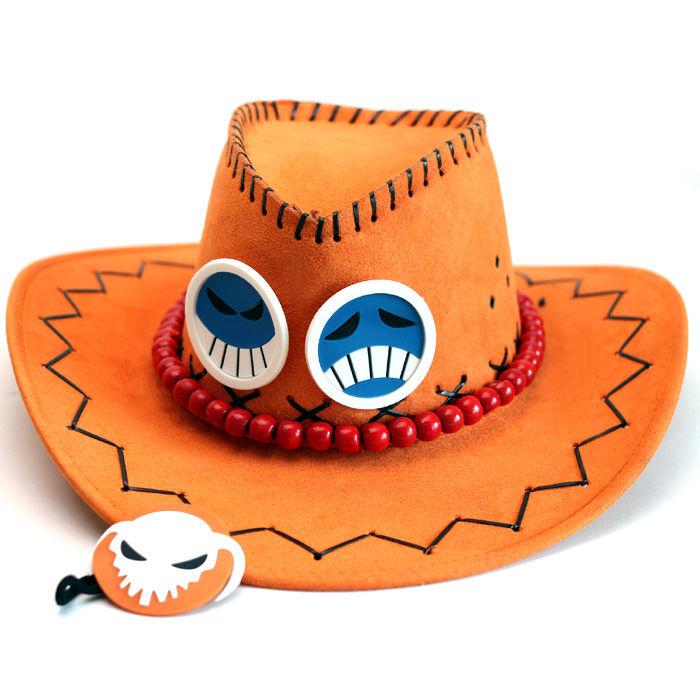 Gambar Topi Cowboy Portgas D. Ace One Piece - Orange LK 58cm dari Le&Vstore undefined Tokopedia