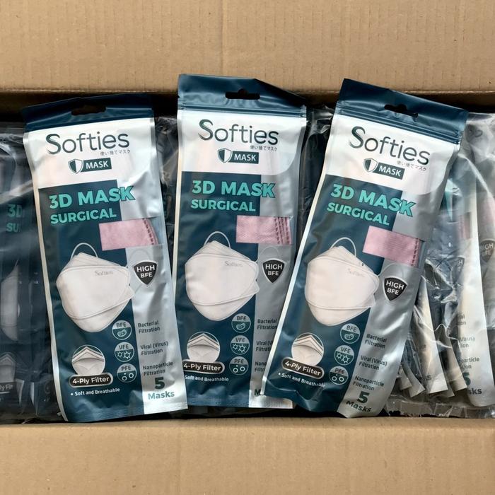 Gambar Softies 3D Surgical Mask isi 5pcs Model KF94 Masker Medis 4ply Filter - Merah Muda dari bestdeal_NEW Kota Administrasi Jakarta Pusat Tokopedia
