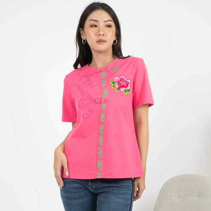 Gambar *Ready Stok* SISTER'S - Cheongsam Kaos 7219 (ZE) - Pink, M dari Sisters Fashion Group undefined Tokopedia