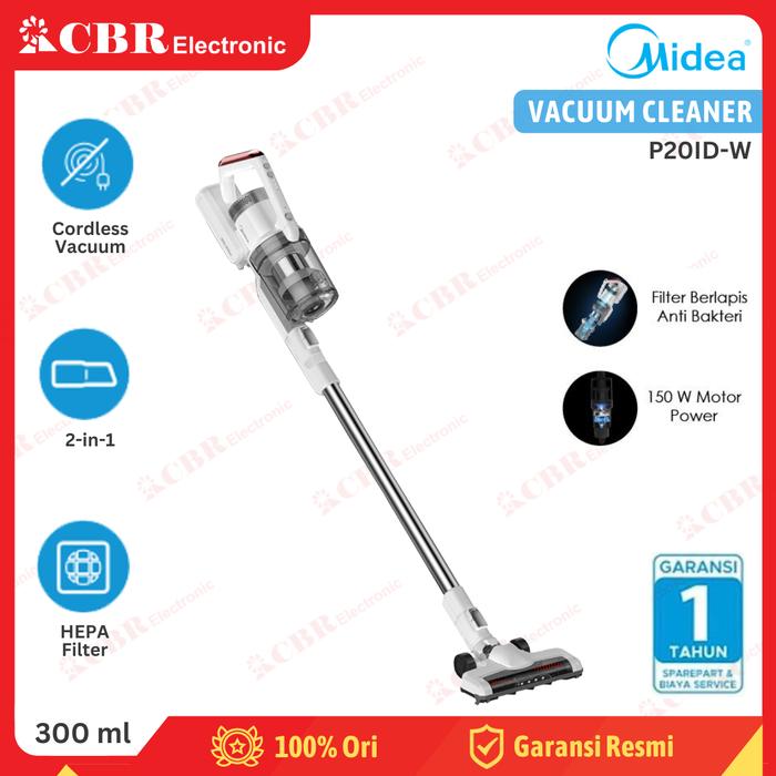 Gambar Vacuum Cleaner MIDEA P20ID-W/B [Cordless / 2-IN-1 / 300ml] - Putih dari CBR Elektronik Batam undefined Tokopedia