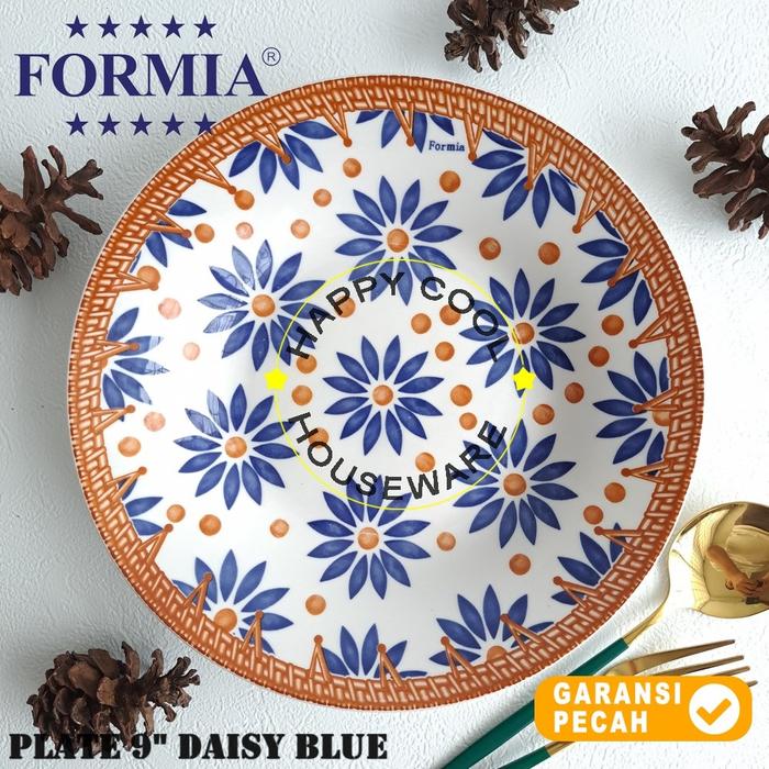 Gambar FORMIA 1pcs 9inch MOULIN BROWN Dinner Plate Keramik Piring Makan 23cm - DAISY BLUE dari HappyCool Houseware undefined Tokopedia