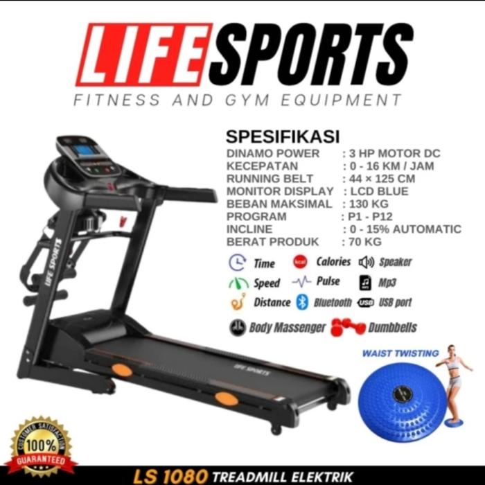 Jual Treadmill elektrik (LS 1080) Auto Incline Kota Pekanbaru