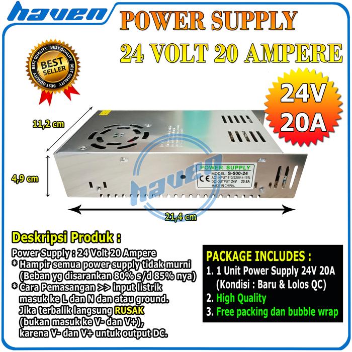 Gambar POWER SUPPLY 24V 15A / PSU 24V 15A SWITCHING POWER / PSU JARING - 24V 20A dari CCTV HAVEN undefined Tokopedia