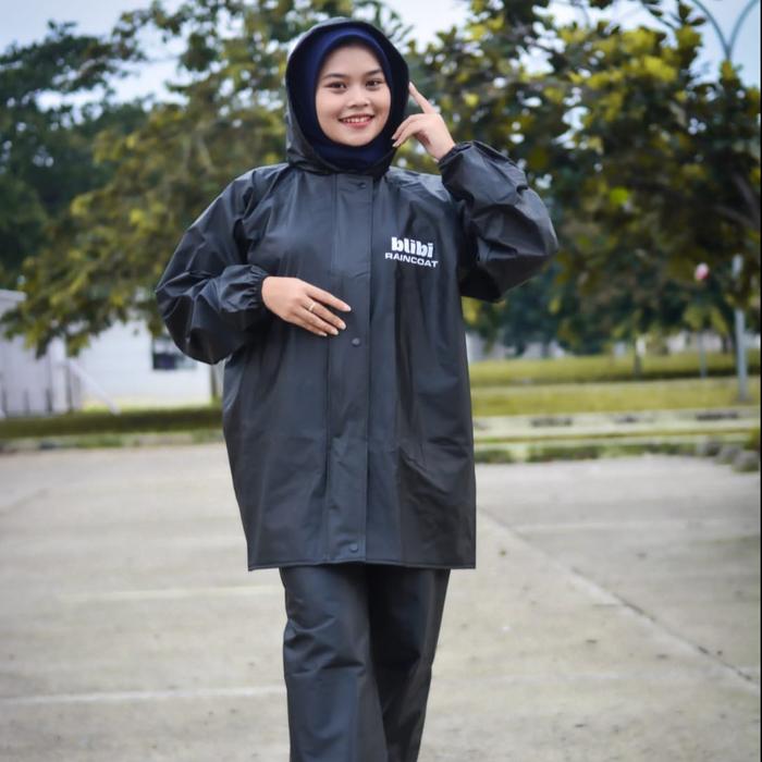 Gambar Jas Hujan Blibi Setelan Jaket dan Celana Pria Wanita Dewasa - Hitam, Jaket+Celana dari ZackyBylla motoShop undefined Tokopedia