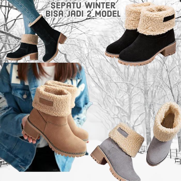 Musim Dingin Boots Winter Waterproof Sepatu Salju Musim Dingin