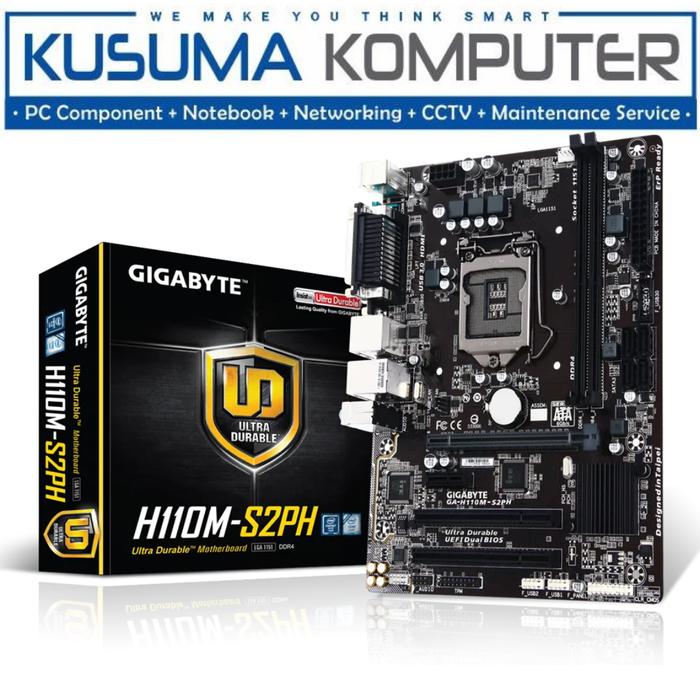 Gambar Gigabyte Motherboard H110M DDR4 GA-H110M-S2PH dari kusuma komputer_NEW undefined Tokopedia