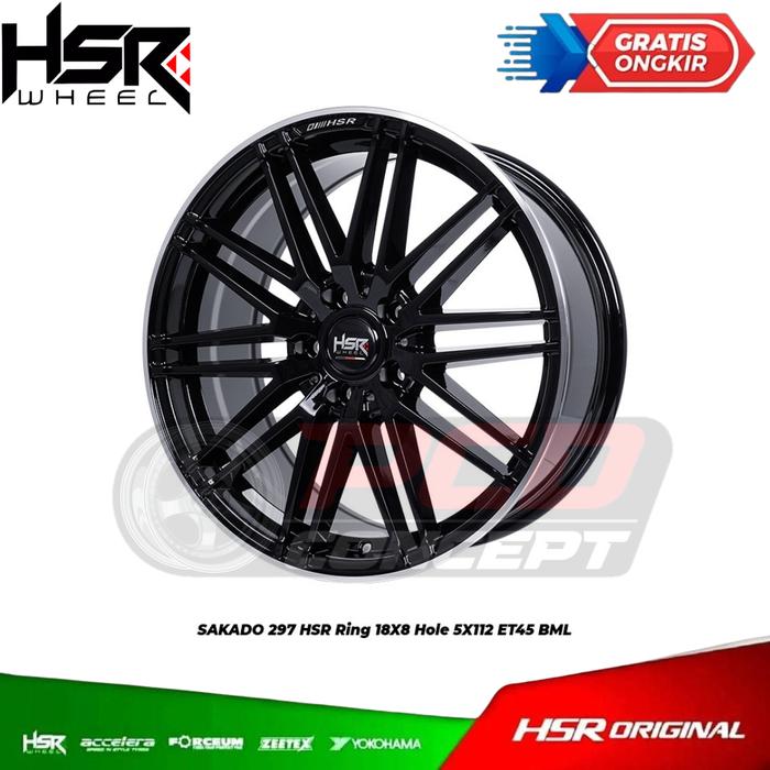 Gambar VELG MOBIL RACING RING 18 HSR  WARNA HITAM KILAT BISA CICILAN dari Toko velg HSR WHEEL surabaya undefined Tokopedia