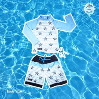 Gambar Baju Renang Swimsuit Anak Laki Perempuan Prince Princess UV Protection KIDDIE SPLASH Baju Celana Rok Sport - Blue Star, XS dari kiddiesplashofficial undefined Tokopedia