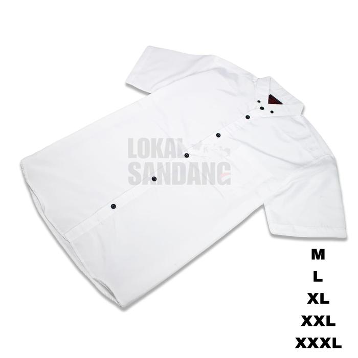 Gambar Hem kemeja pria polos basic slimfit lengan pendek kemeja formal - Putih, M dari serbaserbikemeja undefined Tokopedia