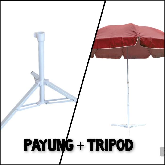 Gambar Payung Jualan 52 inch Pelangi & Polos Murah Berkualitas Payung Pantai - Payung+Tripod dari Lasika Offical Store undefined Tokopedia