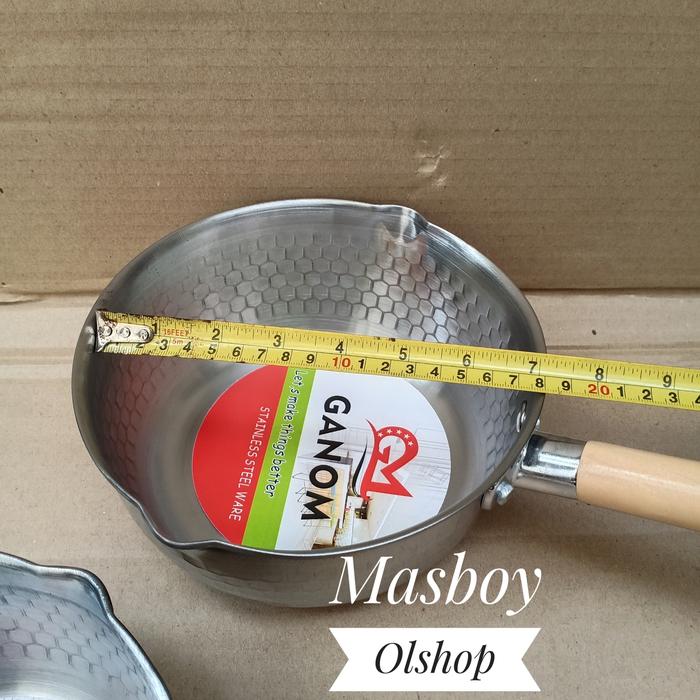 Gambar Panci Mie Stainless Gagang Kayu GANOM Tebal / Panci Rebus / Panci Susu - 18cm dari Masboy Olshop_NEW undefined Tokopedia