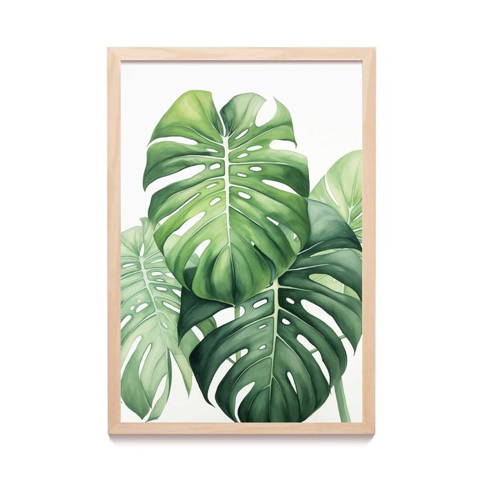 Gambar Tropical Daun Monstera Wall Art Poster Lukisan Home Decor Aesthetic - TROP-01A, 30X45 CM dari posteruma undefined Tokopedia