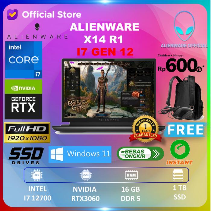 Gambar DELL ALIENWARE X14 R1 RTX3060 6GB/ I7 12700 16GB 1TBSSD W11 14.0FHD - LAPTOP, RAM 16 GB dari AI Official Store undefined Tokopedia