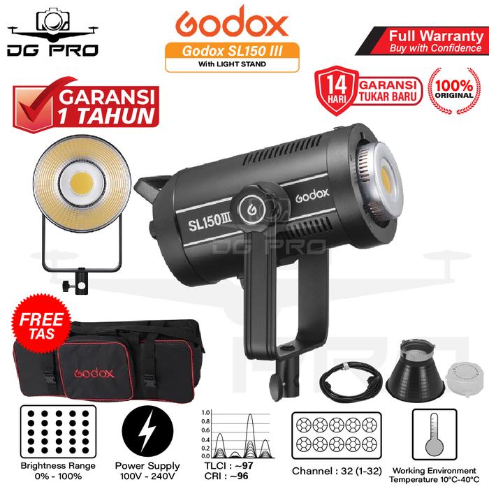 Gambar Godox SL150 III Studio Light LED SL 150 III - SL 150III SL150III - UNIT ONLY, TANPA TAS dari DG PRO KAMERA undefined Tokopedia