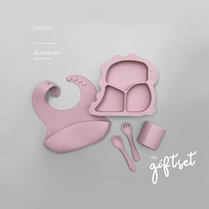 Gambar KEOLA - 05 PCS Set Dino Silicone Gift Set Premium / Peralatan Makan Ba - Dino Boho Blush dari KEOLA undefined Tokopedia