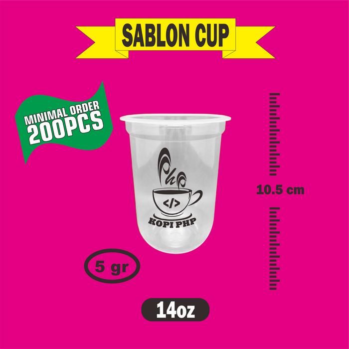 Gambar Sablon Cup Gelas Custom 14oz 16oz 18oz 22oz OVAL Murah Free Desain COD - 16OZ, 500PCS dari sablon cup kaliwuluh undefined 5 Tokopedia
