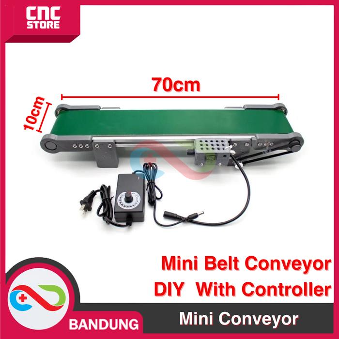 Gambar MINI BELT CONVEYOR MINI CONVEYOR DIY SET WITH CONTROLER PWM - 10x70cm dari CNC STORE BANDUNG undefined Tokopedia