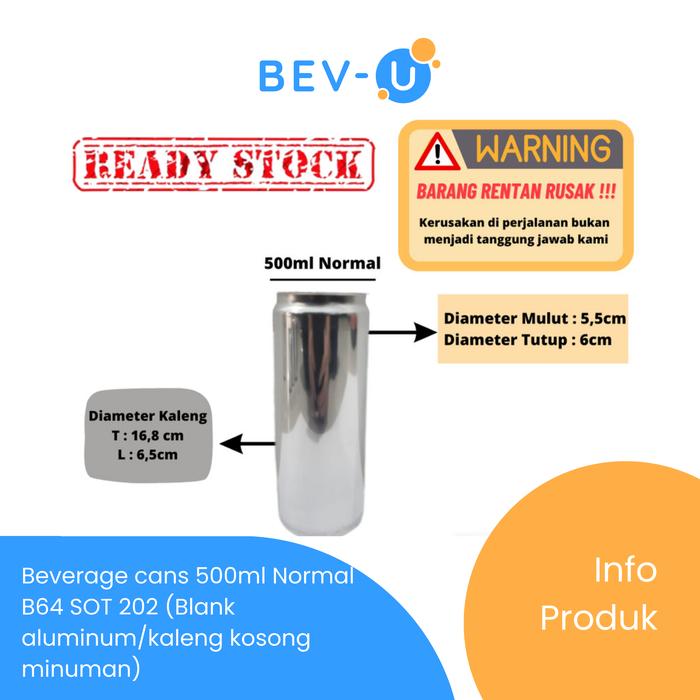 Gambar Kaleng Kosong Minuman Blank Aluminium Beverage Cans B64 SOT 202 1 Dus - 500ml dari Bev-U undefined Tokopedia