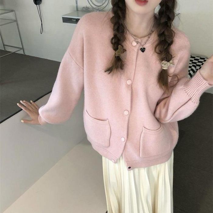 Gambar CARDIGAN IMPORT KOREA WARNA PASTEL - Merah Muda dari whaikiko undefined Tokopedia
