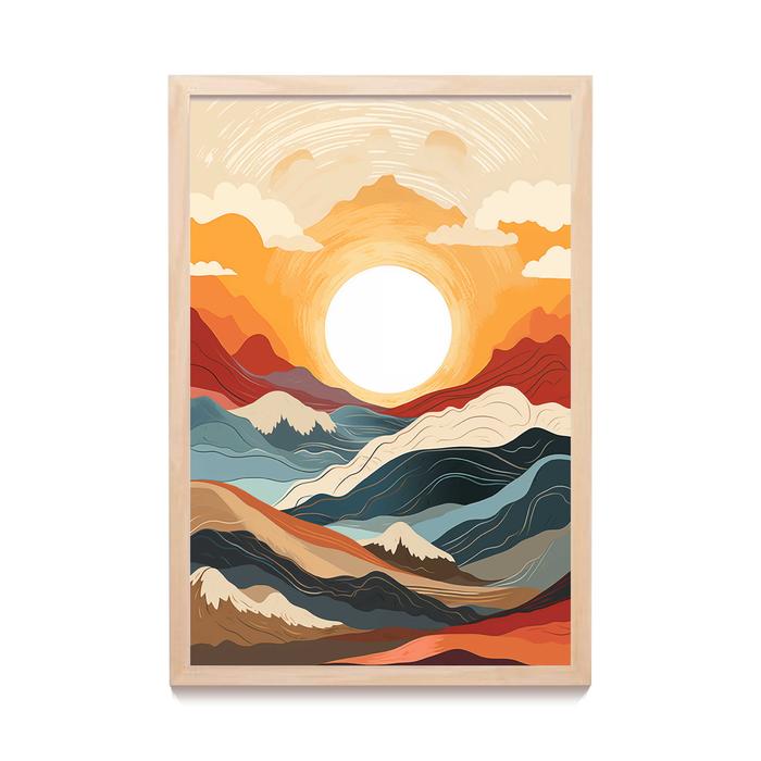 Gambar Poster Design Abstract Mountain Wall Art Dekorasi Cafe Rumah Aestetik - ABS-01A, 30X45 CM dari posteruma undefined Tokopedia