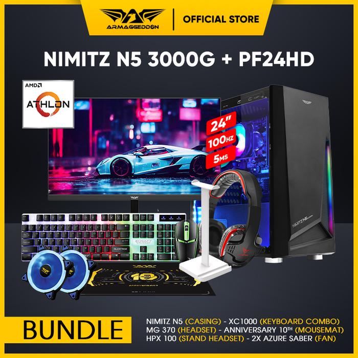 Gambar PC Gaming Armaggeddon INSPIRE-R5 AMD RYZEN 5 - NIMITZ N5-3000G, PC COMBO-PF24HD dari Armaggeddon Indonesia undefined Tokopedia