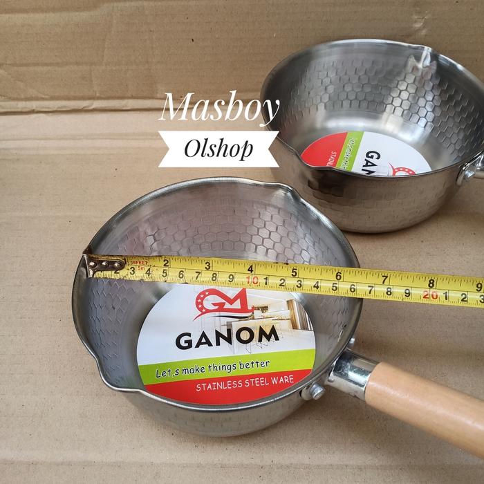 Gambar Panci Mie Stainless Gagang Kayu GANOM Tebal / Panci Rebus / Panci Susu - 16cm dari Masboy Olshop_NEW undefined Tokopedia