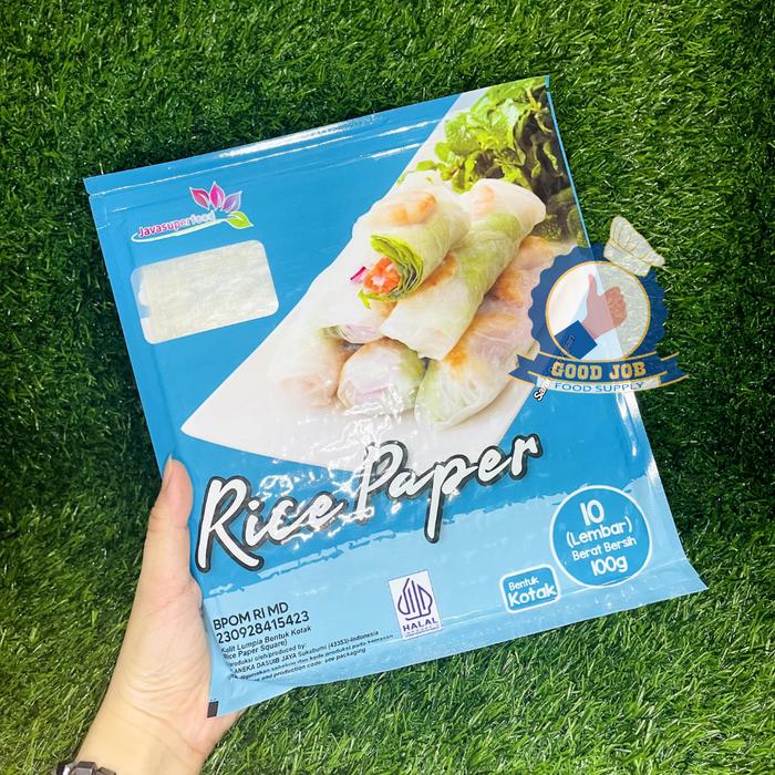 Gambar JAVA SUPER FOOD Vietnam Rice Paper 22 cm 10 s | Kulit Lumpia Springrol - Java Kotak-22cm dari Toko Bahan Sushi Good Job undefined Tokopedia