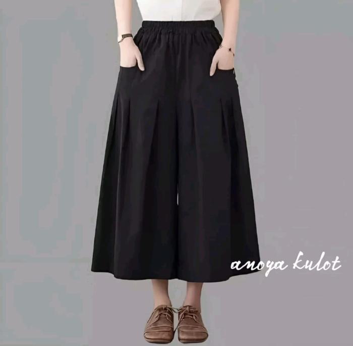 Gambar Celana Kulot Wanita Linen Kekinian Terbaru - Mocca , All Size dari TheresaLie Store undefined 4 Tokopedia