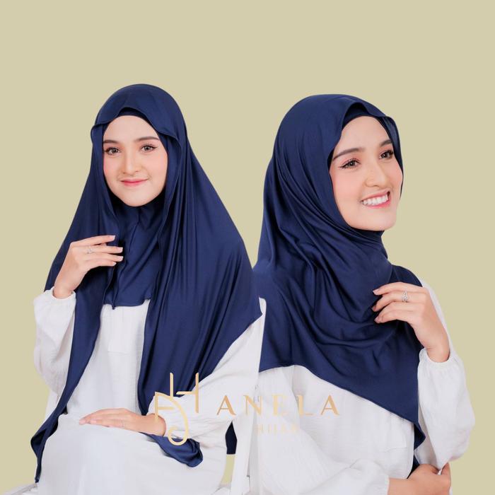 Gambar Pashmina Inner Oval Ninja Menutup Dada - Hijab Instant Meleyot Jersey - NAVY dari anelahijab undefined Tokopedia