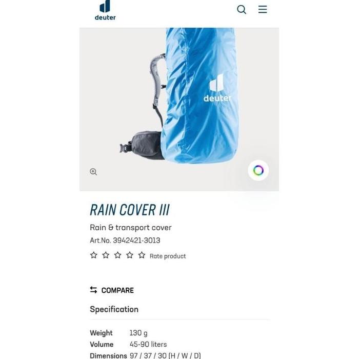 Gambar IO rain cover raincover deuter 1 2 3 original sarung tas carrier ori - RAINCOVER 3 dari Bella store127 undefined Tokopedia