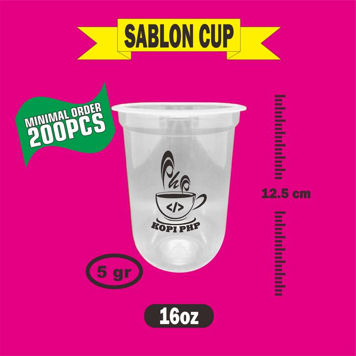 Gambar Sablon Cup Gelas Custom 14oz 16oz 18oz 22oz OVAL Murah Free Desain COD - 16OZ, 500PCS dari sablon cup kaliwuluh undefined Tokopedia