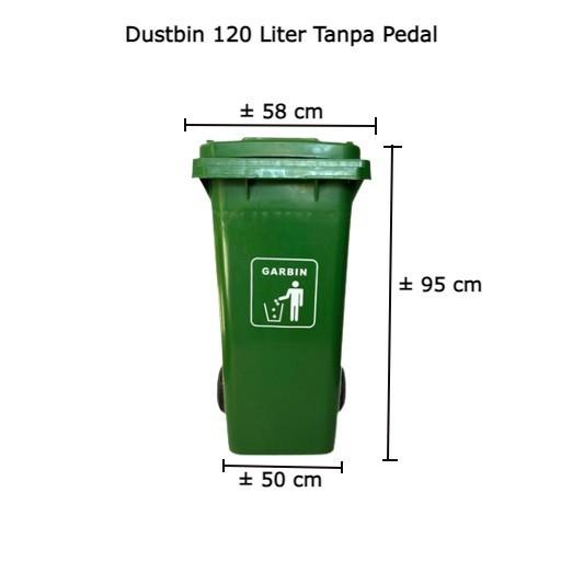 Gambar Dustbin 240/120 Liter Tanpa Pedal - Tong Tempat Sampah 2 Roda - 120-TanpaPedal dari Alat_Kebersihan_Denpasar undefined Tokopedia