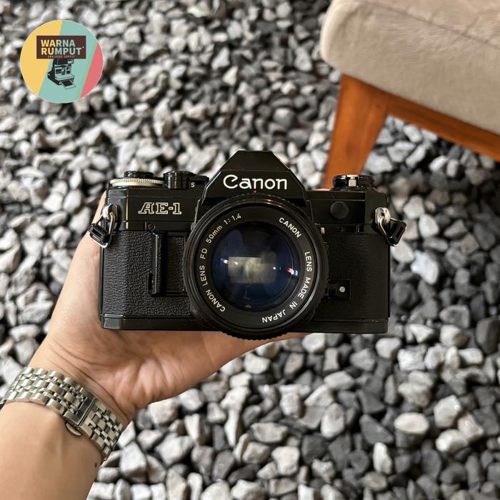 Jual Canon AE-1 Black (rare) Lensa Canon New FD 50mm Kab
