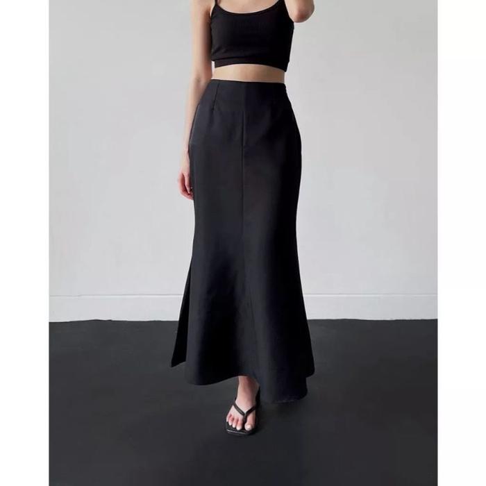 Gambar Rok Mermaid Basic Polos Kimka - BLACK dari Best friend_NEW undefined Tokopedia