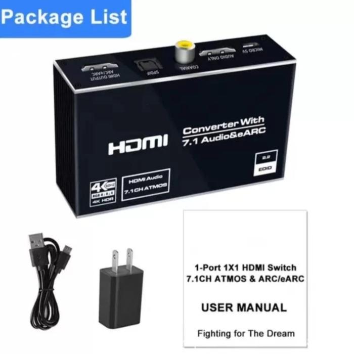 Gambar AVPRO AVQ044 4K 60hz HDMI 2.0 Audio Extractor eARC 2.0 5.1 7.1 HDR10 - AVQ044 dari Pro-X Technology undefined Tokopedia