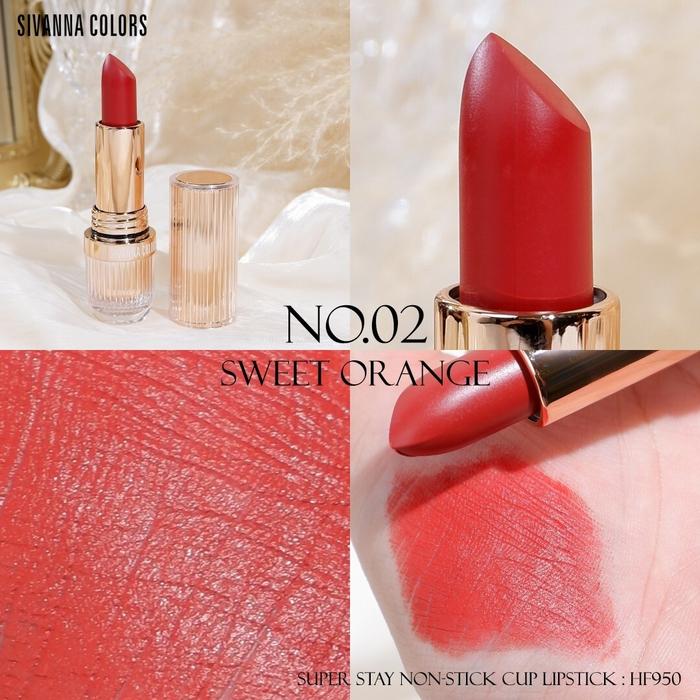 Gambar Sivanna`Super Stay Non-Stick Cup Lipstick HF950 - 2 Sweet Orange  dari Sivanna Indonesia undefined Tokopedia