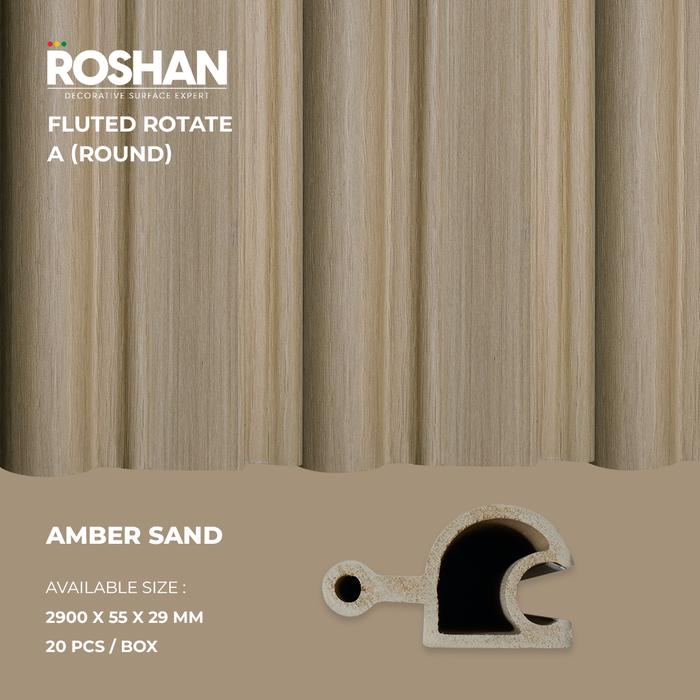 Gambar WPC WALL PANEL FLUTED ROTATE 290 x 5,5 CM - ROTATE A (ROUND) - AMBER SAND dari ROSHAN OFC STORE undefined Tokopedia