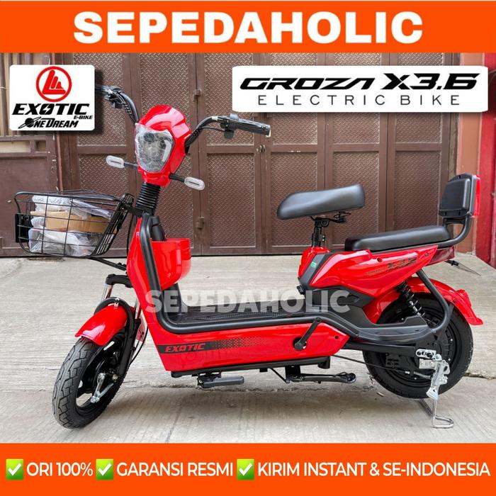 Gambar Sepeda Listrik EXOTIC GROZA X3.5 X 3.5 500 Watt By Pacific - (X3.6) RED dari Sepedaholic undefined Tokopedia
