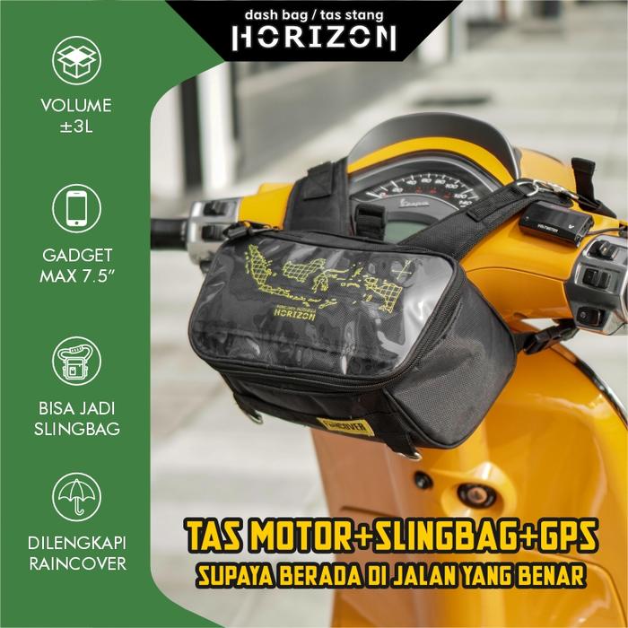Gambar Tas Holder HP Motor Stand Tempat  Smartphone Dashbag Selempang HORIZON dari funcoverstuff undefined Tokopedia