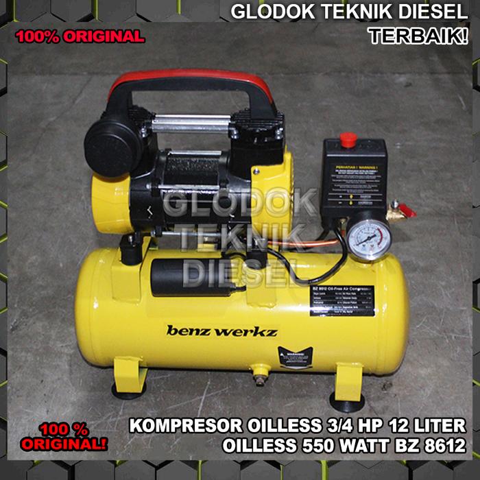 Gambar Mesin Kompresor Angin Oilless Compressor 3/4 HP 9 Liter SILENT TERBAIK - BENZ, Kompresor Saja dari Glodok Diesel undefined Tokopedia