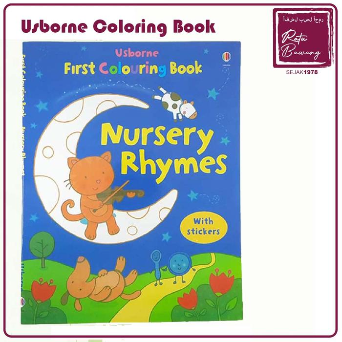 Gambar Usborne Colouring book first dot to dot buku mewarnai anak drawing - Nursery Rhymes dari Ratu Bawang Metal undefined Tokopedia