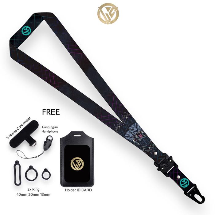 Gambar Lanyard Craft Custom Nama Dark Lion Geometric Gantungan Holder ID Card - No Name CH dari Lanyard Craft undefined Tokopedia