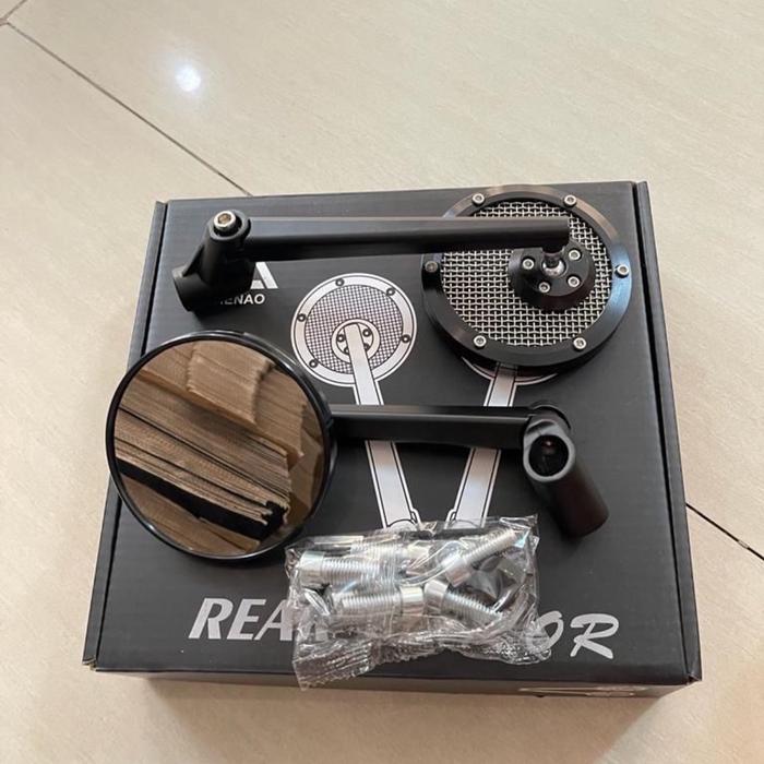 Gambar SPION BULAT REAR MIRROR CLASSIC RETRO CNC UNIVERSAL NMAX PCX W175 LEXI - HITAM BULAT3367 dari ANEKA VARIASI MOTOR undefined Tokopedia